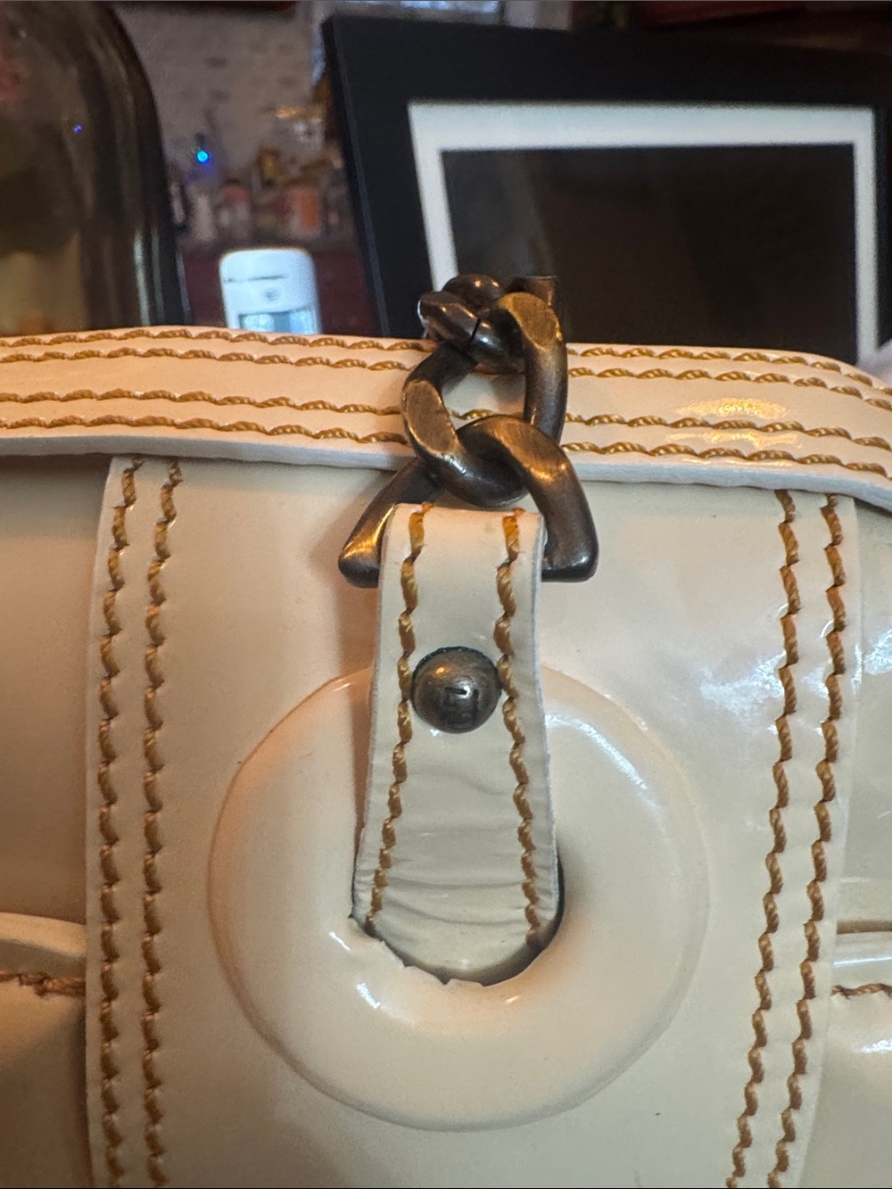 Authentic Vintage Fendi Cream Patent Leather Satchel - Women’s Bag - Picture 11 of 14